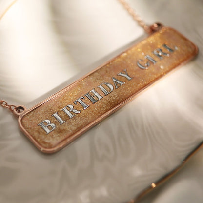 Gold Sparkle Bar Necklace: Personalized Name, Birthday Gift