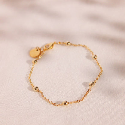 Gold Ball Chain Bracelet: 16K Plated, Delicate Charm