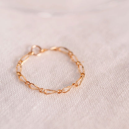 Permanent chain ring 16K gold rings gift for her minimalist dainty simple gold rings Best gifts for her