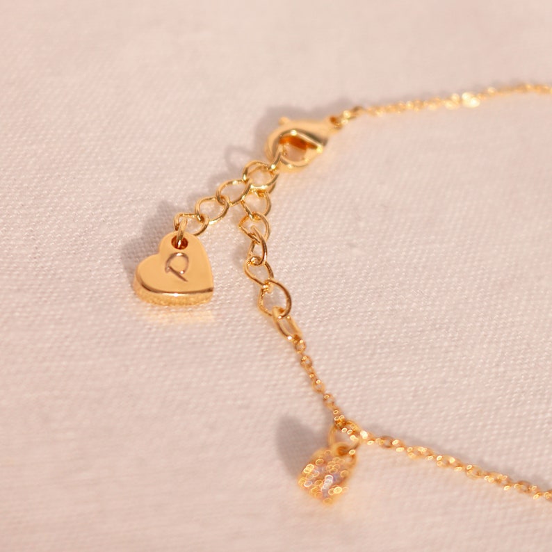 Dainty Gold Cubic Zirconia Anklet: 16K Gold Plated