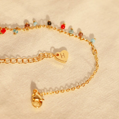 Chacha Bracelet: Colorful Beaded Brass Bracelet, Trendy Jewelry