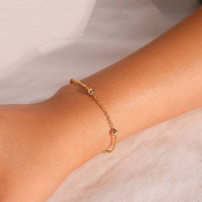 Gold Ball Chain Bracelet: 16K Plated, Delicate Charm