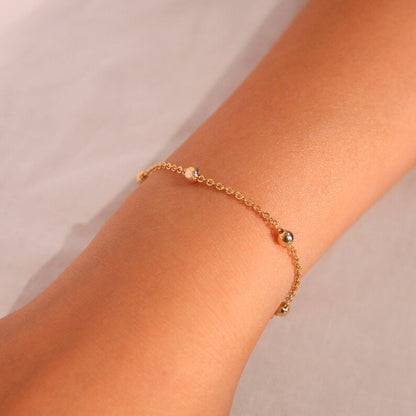 Gold Ball Chain Bracelet: 16K Plated, Delicate Charm