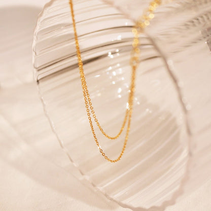 Gold Double Layered Bracelet: Heart Charm, Minimalist 16K Plated Jewelry