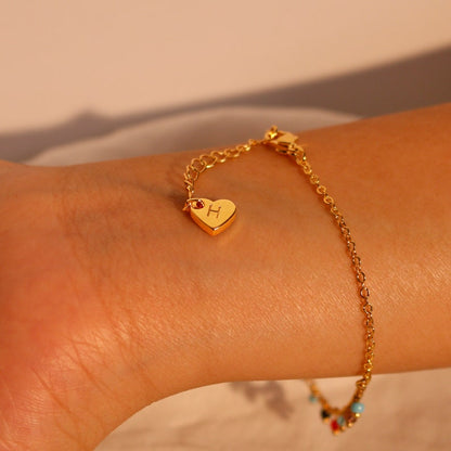 Chacha Bracelet: Colorful Beaded Brass Bracelet, Trendy Jewelry