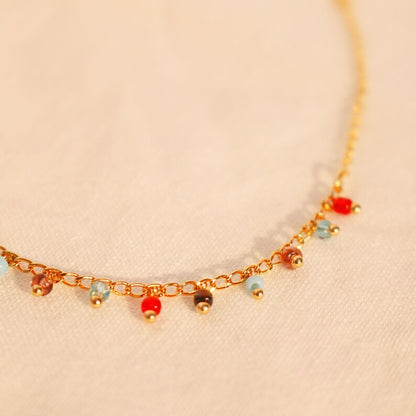 Chacha Bracelet: Colorful Beaded Brass Bracelet, Trendy Jewelry