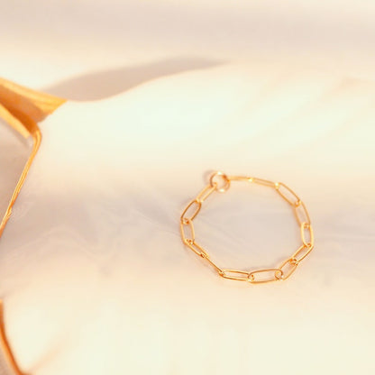 Dainty 14K Gold Filled Chain Ring: Minimalist Stacking Ring