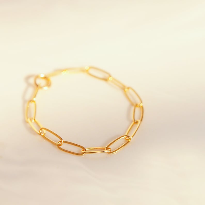 Dainty 14K Gold Filled Chain Ring: Minimalist Stacking Ring