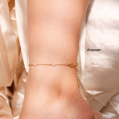 Pearl Toe Anklet: 16K Gold Plated Foot Chain