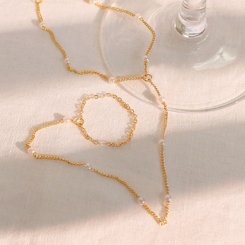Pearl Toe Anklet: 16K Gold Plated Foot Chain