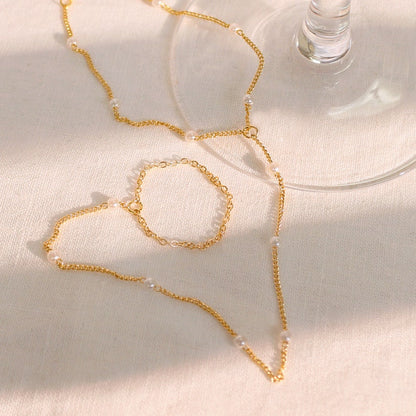 Pearl Toe Anklet: 16K Gold Plated Foot Chain