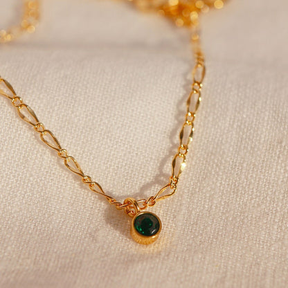 Gold Birthstone bracelet shiny dainty chain bracelets personalized your initial