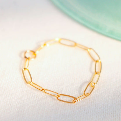 Dainty 14K Gold Filled Chain Ring: Minimalist Stacking Ring