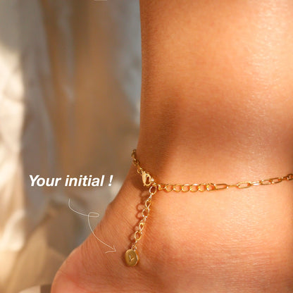 Minimalist Clip Chain Anklet: 16K Gold Plated Layering Anklet