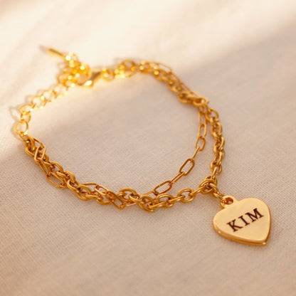 Gold bold chain personalized Bracelet clip chain your name bracelets customized gift