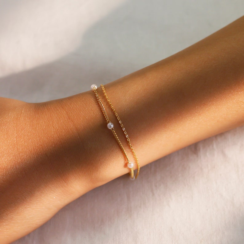 Pearl Bracelet Dainty Pearls Bracelet Bridesmaid best Gift Wedding Bracelet Birthday Gift for Her