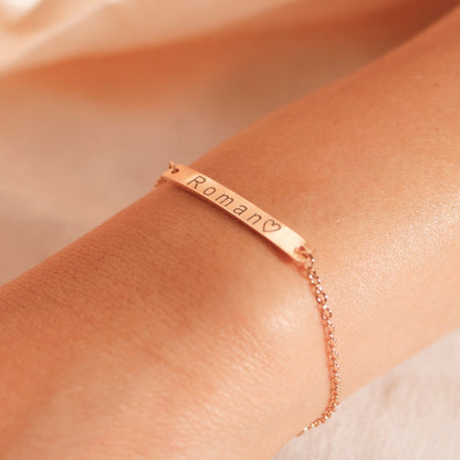 Rose Gold Personalized Bracelet: 925 Sterling Silver Nameplate