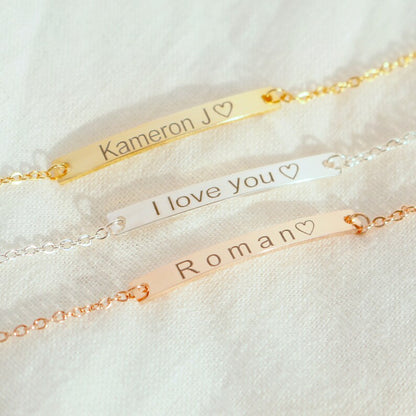 Rose Gold Personalized Bracelet: 925 Sterling Silver Nameplate
