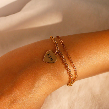 Gold bold chain personalized Bracelet clip chain your name bracelets customized gift