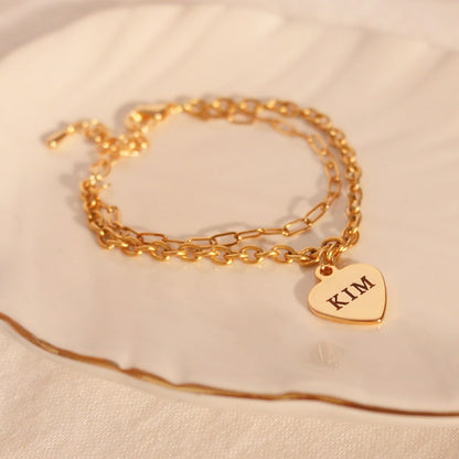 Gold bold chain personalized Bracelet clip chain your name bracelets customized gift