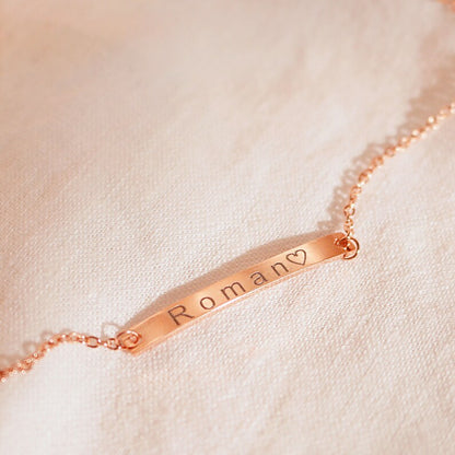 Rose Gold Personalized Bracelet: 925 Sterling Silver Nameplate
