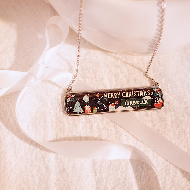 Christmas gift necklace your name letter holiday gift