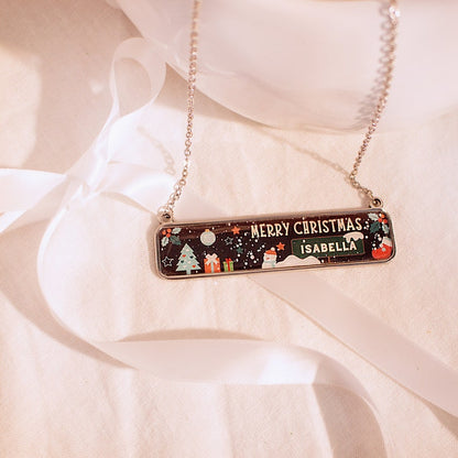 Christmas gift necklace your name letter holiday gift