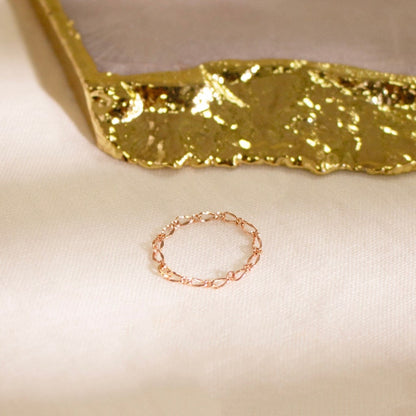 Dainty Gold Chain Ring: Minimalist 16K Plated Jewelry