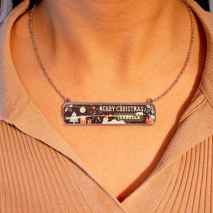 Christmas gift necklace your name letter holiday gift