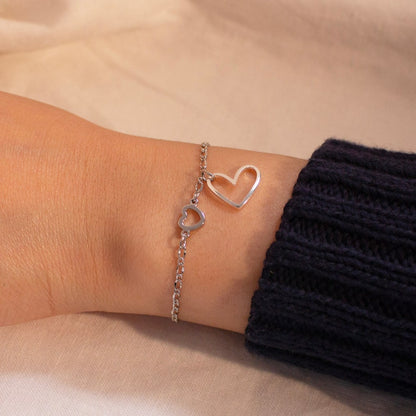Gold Heart Bracelet: 16K Plated Love Bracelet