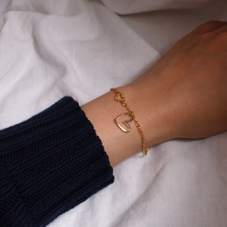 Gold Heart Bracelet: 16K Plated Love Bracelet