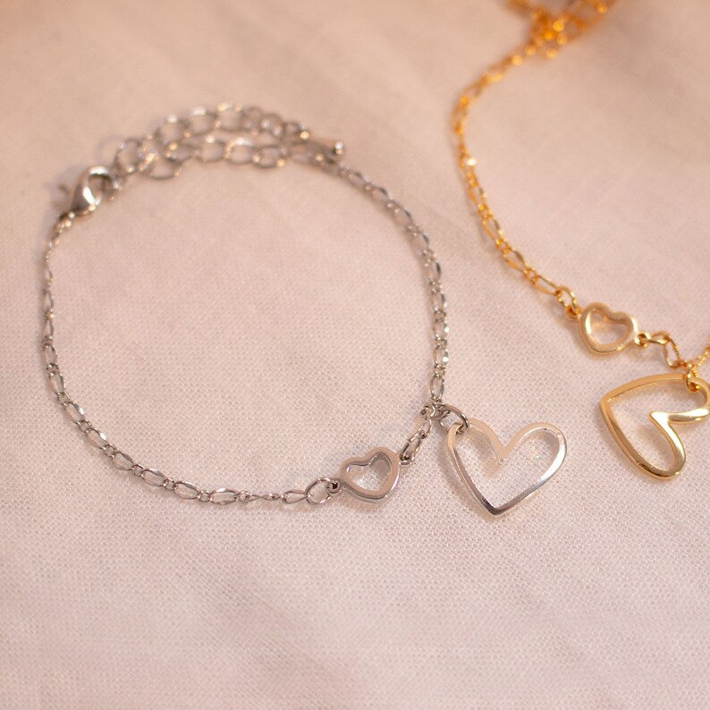 Gold Heart Bracelet: 16K Plated Love Bracelet