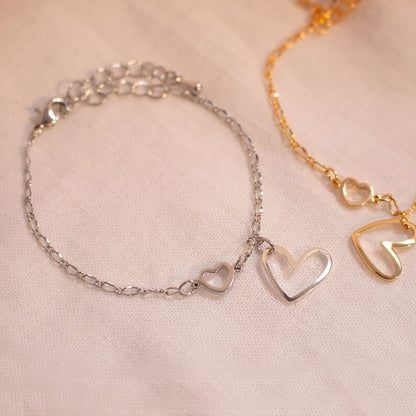 Gold Heart Bracelet: 16K Plated Love Bracelet