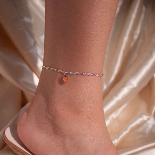 Dainty Carrot Anklet: Silver Korean Style Ankle Bracelet