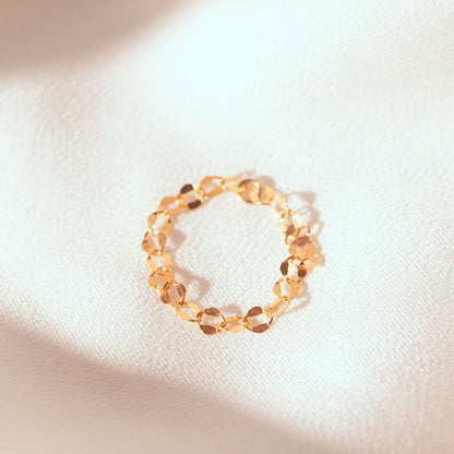 14K Gold Filled Chain Ring: Delicate Minimalist Stacking Ring