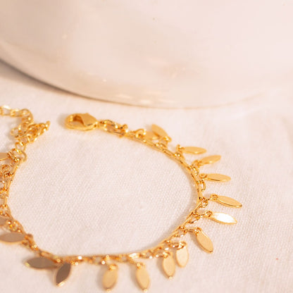Gold Leaf Chacha Anklet: Party Ankle Bracelet