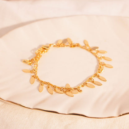 Gold Leaf Chacha Anklet: Party Ankle Bracelet