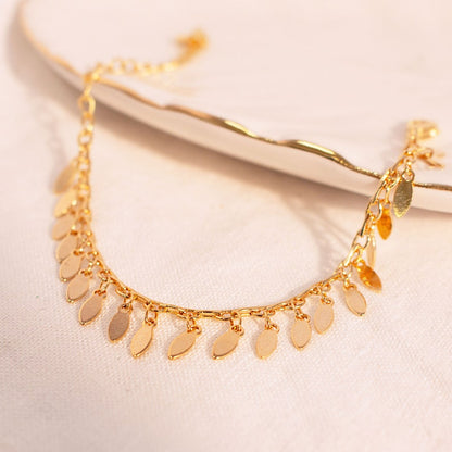 Gold Leaf Chacha Anklet: Party Ankle Bracelet