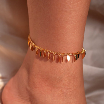 Gold Leaf Chacha Anklet: Party Ankle Bracelet
