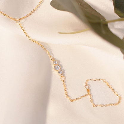 Gold cubic chain ring hand chains rings salve bracelet slave bracelets best gift for her