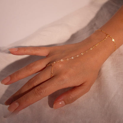 14K gold filled hand chain ring bracelet slave chain rings bracelets best gift for her gold filled bracelet