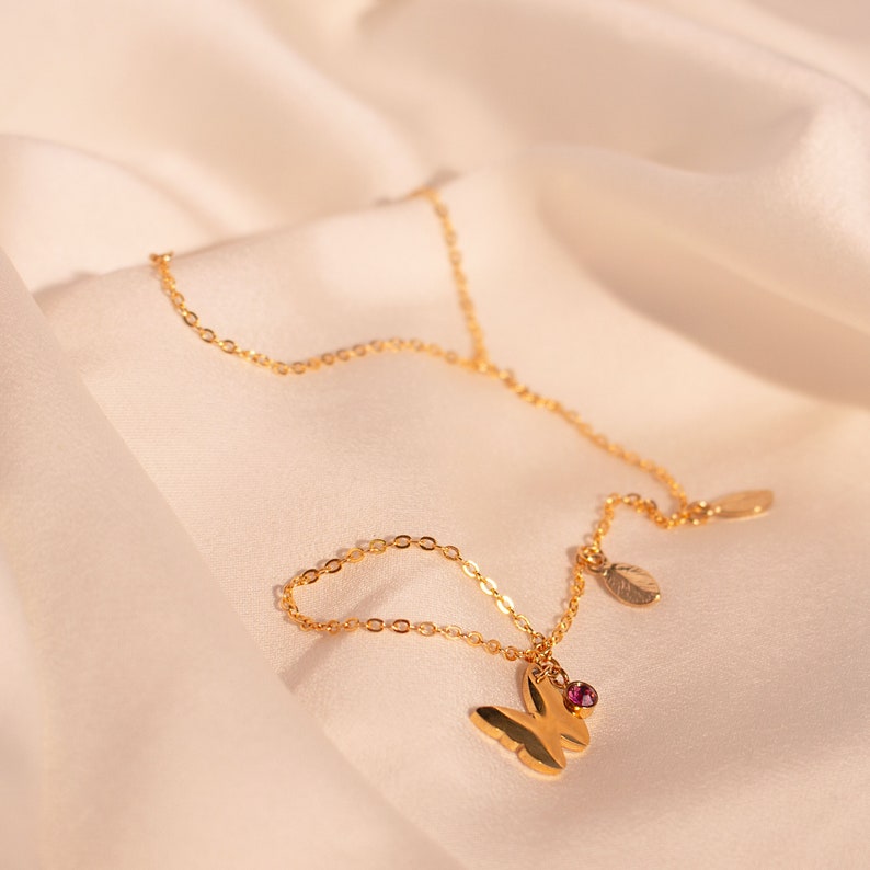 Butterfly hand chain Bracelet ring birthstone gold butterflies slave ring chain gold rings best gift for her