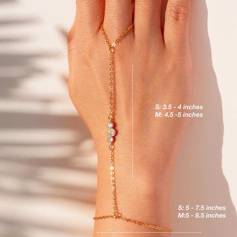 Gold cubic chain ring hand chains rings salve bracelet slave bracelets best gift for her