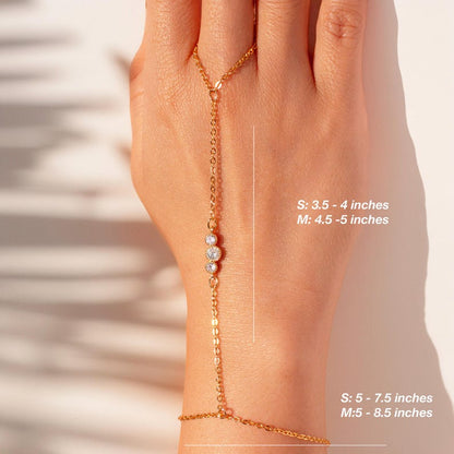 Gold cubic chain ring hand chains rings salve bracelet slave bracelets best gift for her
