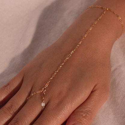 14K gold filled hand chain ring bracelet slave chain rings bracelets best gift for her gold filled bracelet