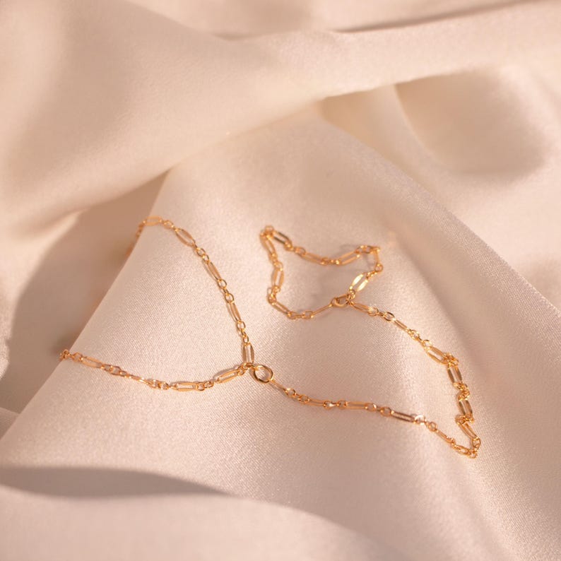 14K gold filled hand chain ring bracelet slave chain rings bracelets best gift for her gold filled bracelet