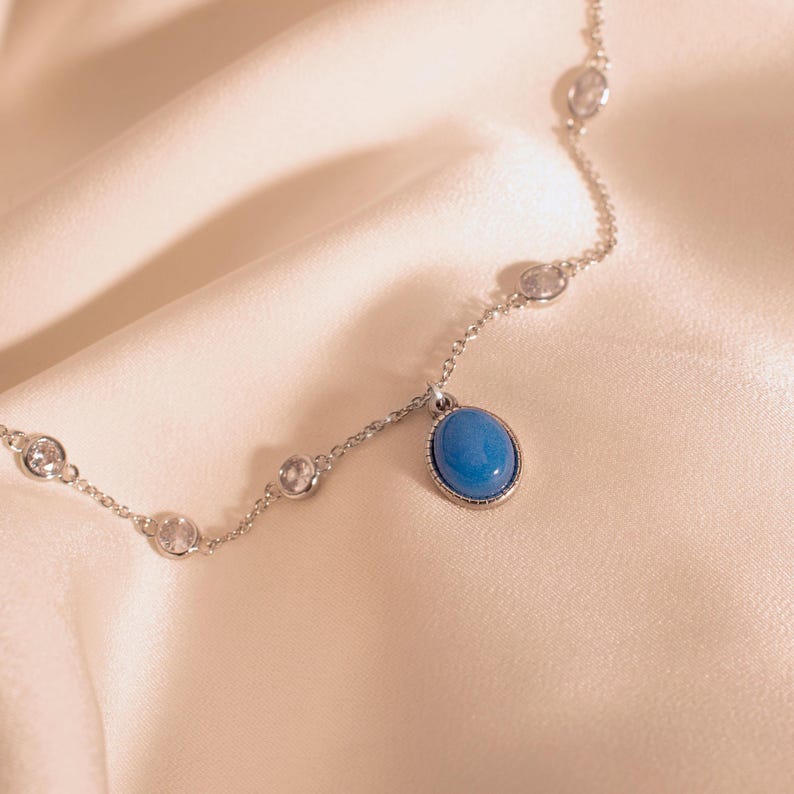 Green Onyx Gemstone Anklet: Something Blue Bridal Ankle Bracelet