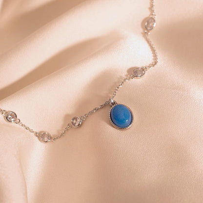 Green Onyx Gemstone Anklet: Something Blue Bridal Ankle Bracelet