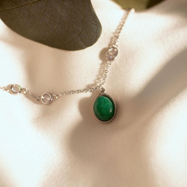 Green Onyx Gemstone Anklet: Something Blue Bridal Ankle Bracelet