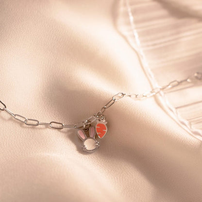 Bunny Carrot Anklet: Stainless Steel Rabbit Charm Ankle Bracelet